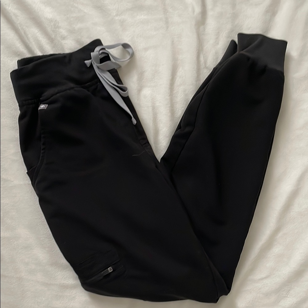 Figs Zamora Black High Waisted Scrub Pants